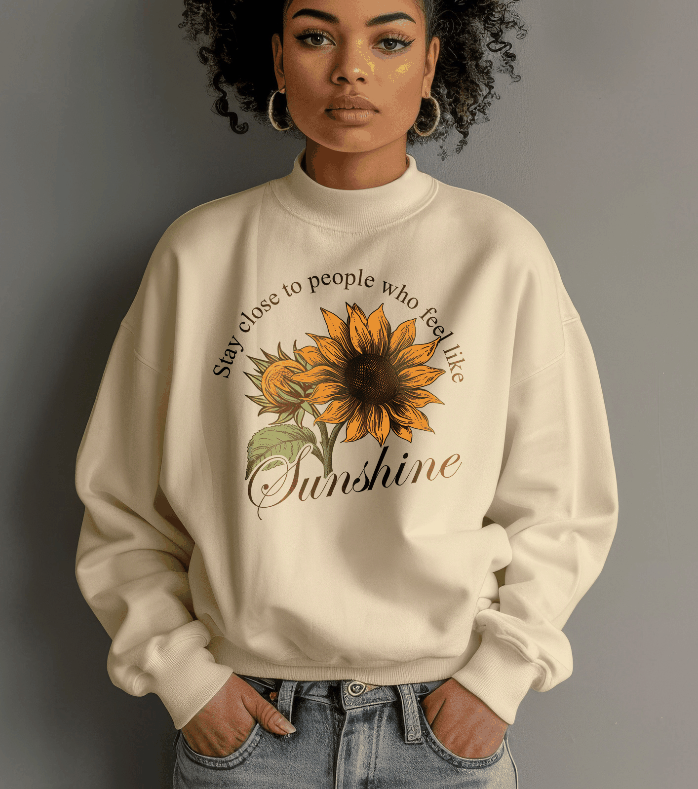 Feel Like Sunshine long sleeve shirt model