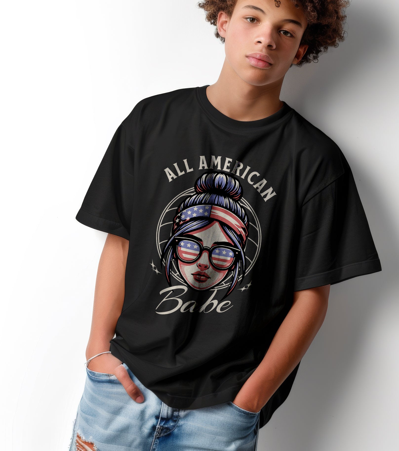 All-American-Babe Oversized faded t-shirt