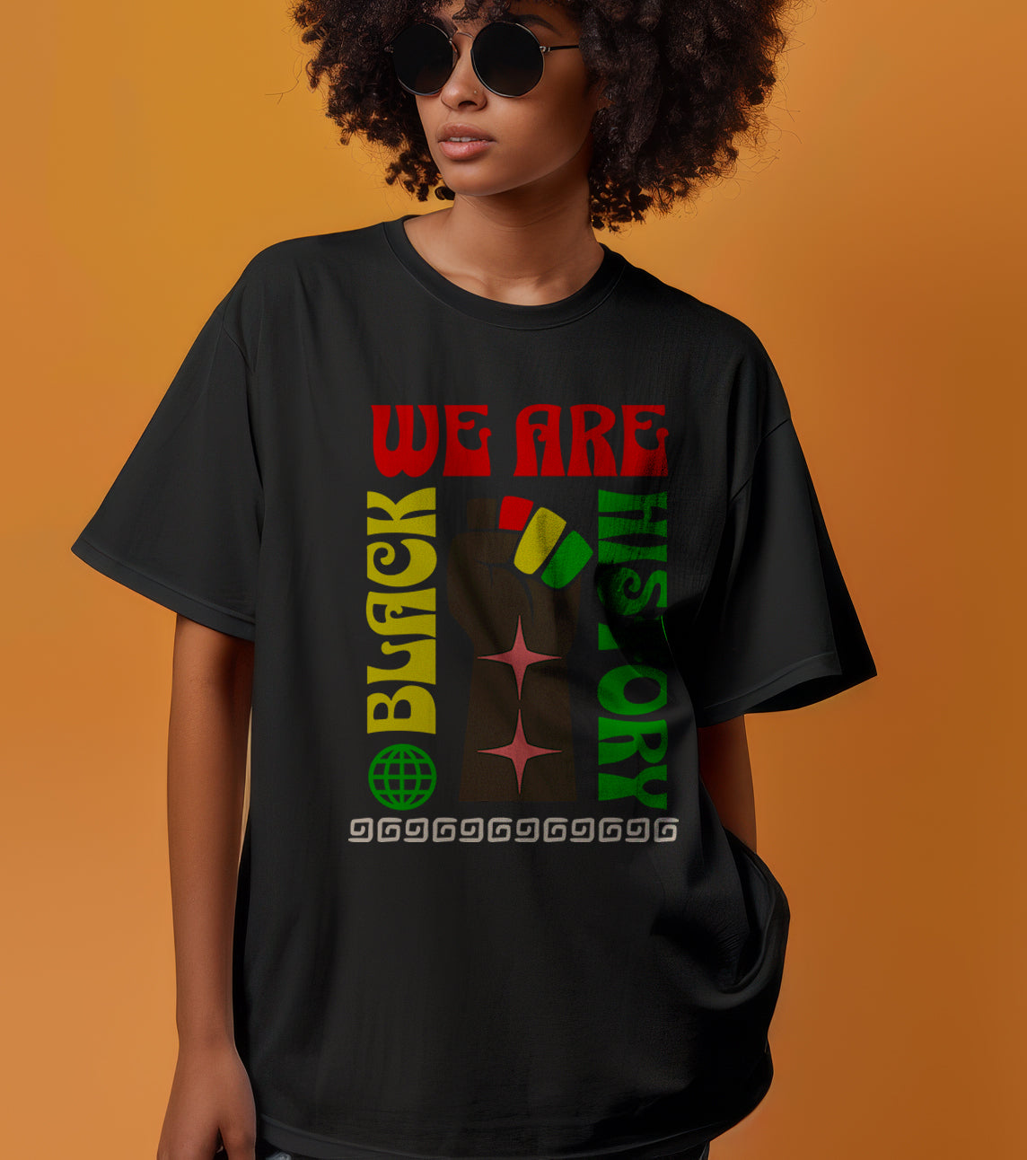 We-Are-Black-History Oversized faded t-shirt